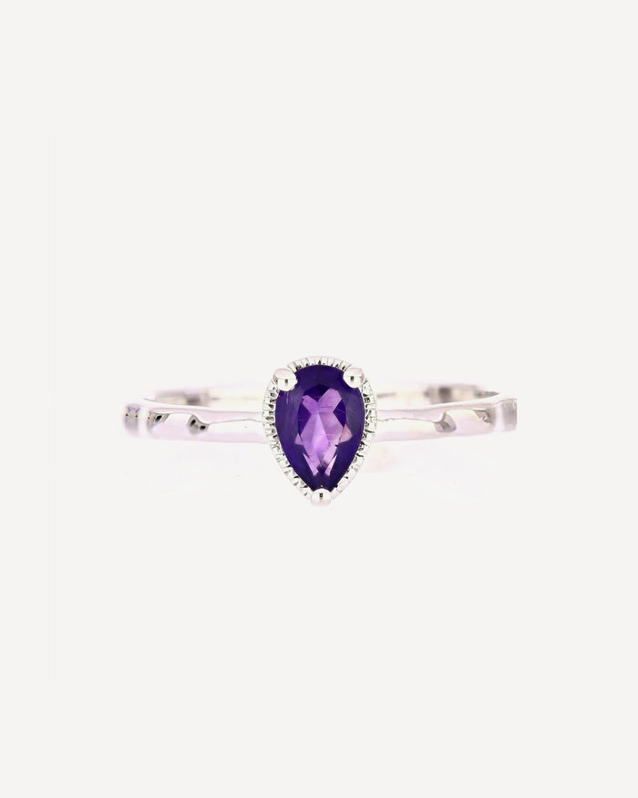Lilou Ring mit Amethyst, 925er Sterlingsilber rhodiniert – Ansicht 1