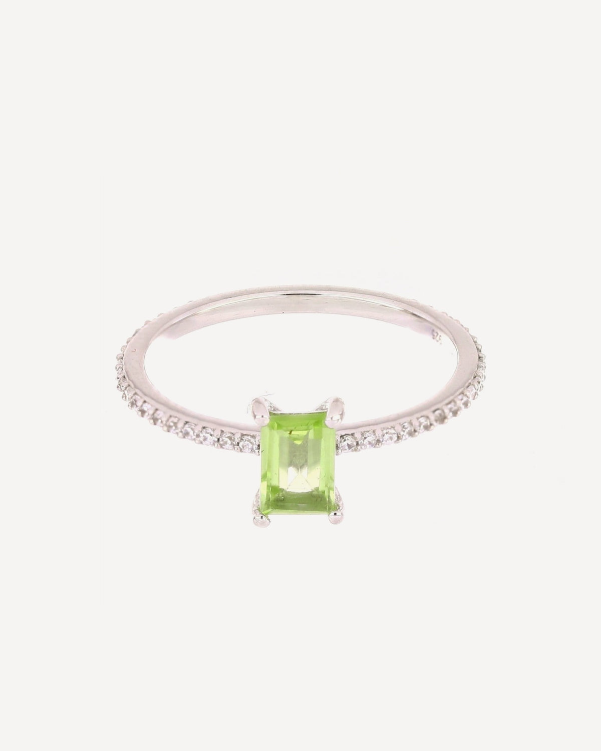 Pistache Ring mit Peridot, 925er Sterlingsilber rhodiniert – Ansicht 2