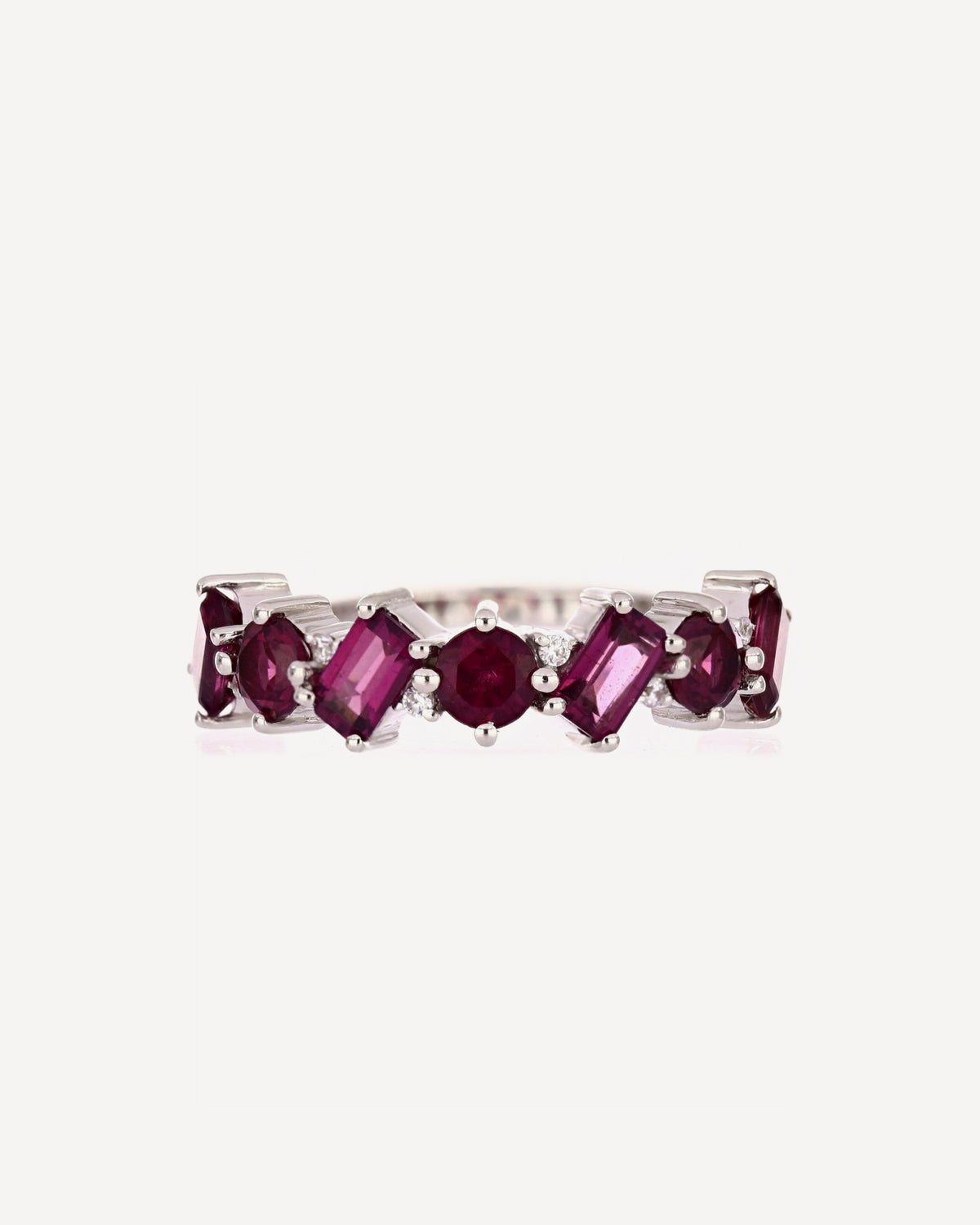 Dahlia Ring mit Rhodolith, 925er Sterlingsilber rhodiniert – Ansicht 2